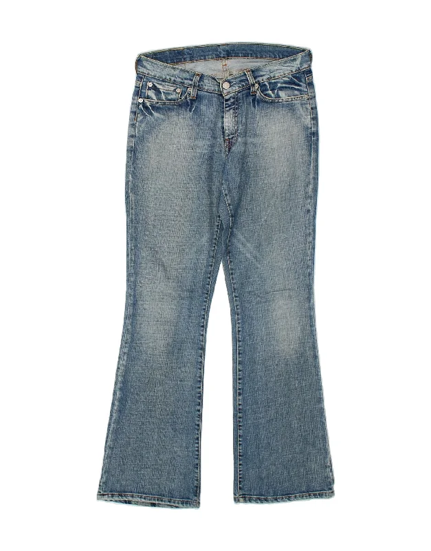 LEVI'S Womens 529 Curvy Bootcut Jeans Size 30 W30 L32 Blue Cotton Stylish Shredded Denim Jeans