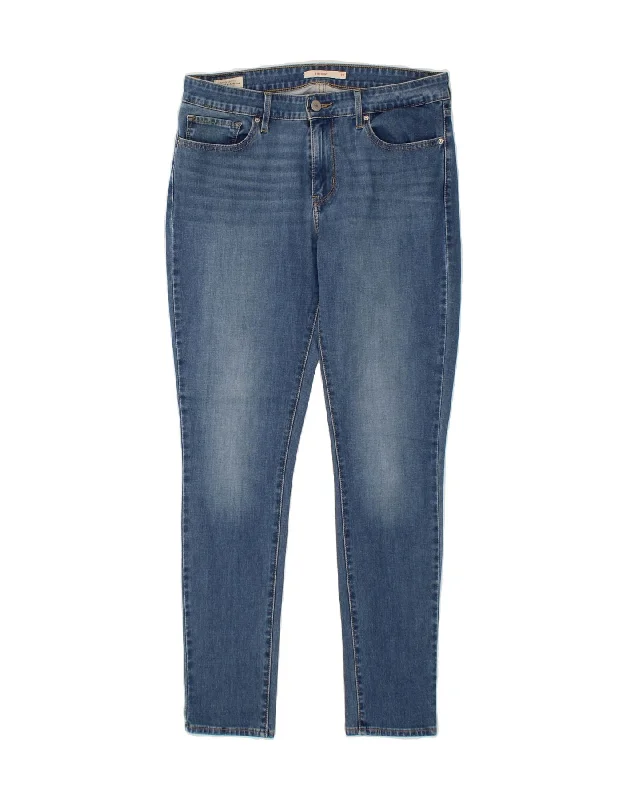 LEVI'S Womens 711 Skinny Jeans W31 L31 Blue Cotton Chic Ripped Jeans