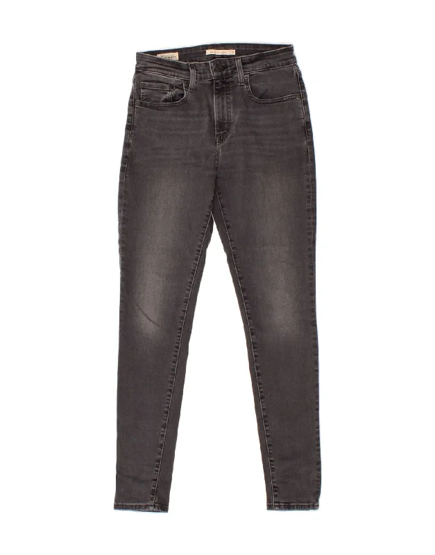 LEVI'S Womens 721 High Rise Skinny Jeans W28 L29 Grey Cotton Casual Distressed Denim Jeans LEVI'S Womens 721 High Rise Skinny Jeans W28 L29 Grey Cotton Casual Distressed Denim Jeans