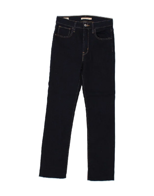 LEVI'S Womens 724 High Rise Straight Jeans W27 L28 Navy Blue Cotton Cozy Tencel Blend Denim Jeans LEVI'S Womens 724 High Rise Straight Jeans W27 L28 Navy Blue Cotton Cozy Tencel Blend Denim Jeans