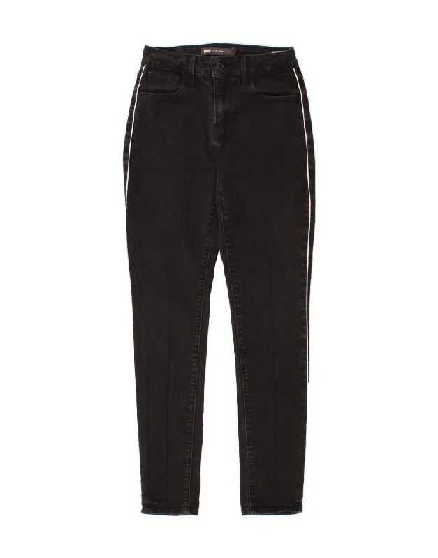 LEVI'S Womens High Rise Skinny Jeans W26 L29 Black Cotton Comfortable Distressed Straight-Leg Jeans LEVI'S Womens High Rise Skinny Jeans W26 L29 Black Cotton Comfortable Distressed Straight-Leg Jeans