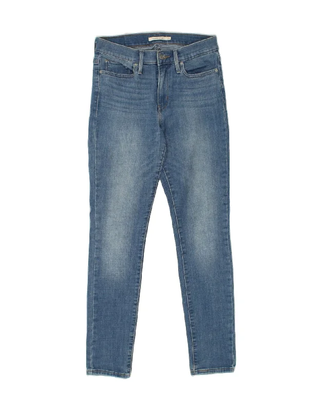 LEVI'S Womens Slimming Skinny Jeans W27 L30 Blue Fashionable Cropped Denim Jeans