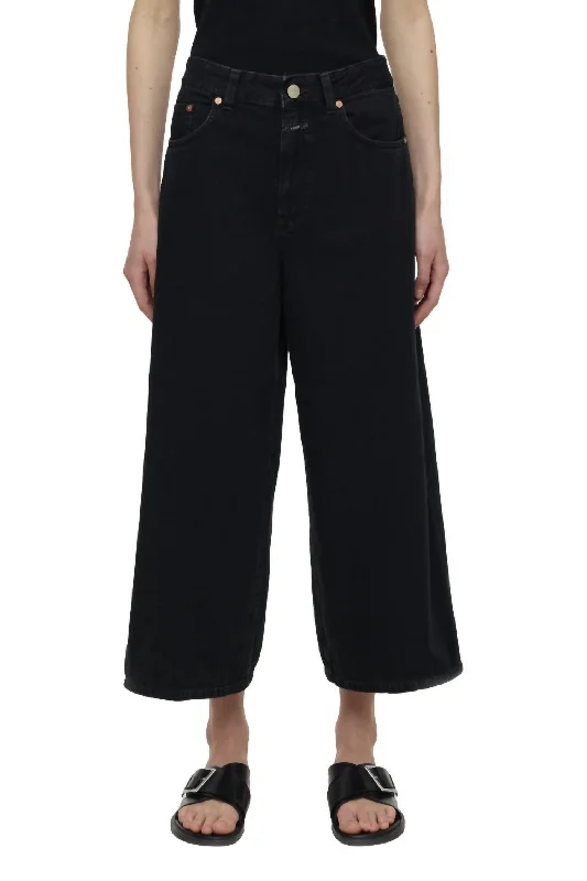 Lyna Wide Jeans In Black Cozy Wide-Legged Jeans