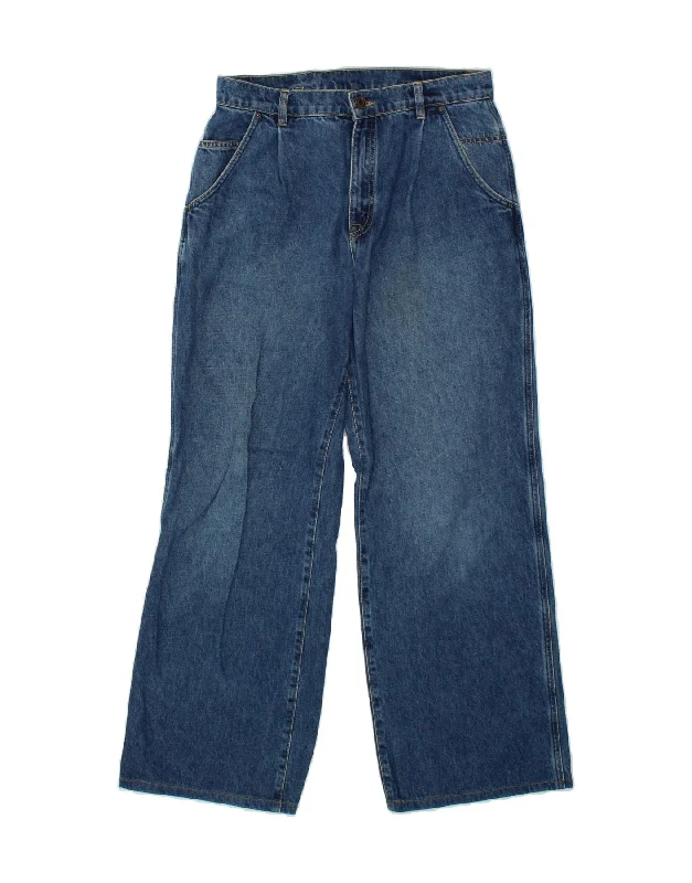 MASSIMO DUTTI Womens Loose Jeans EU 38 Small W30 L30 Blue Cotton Stylish Bootcut Denim Jeans