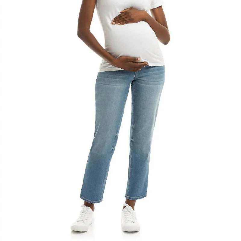 Maternity 28" Straight With Bellyband Jeans In Kinsley Elegant Bootcut Fit Jeans