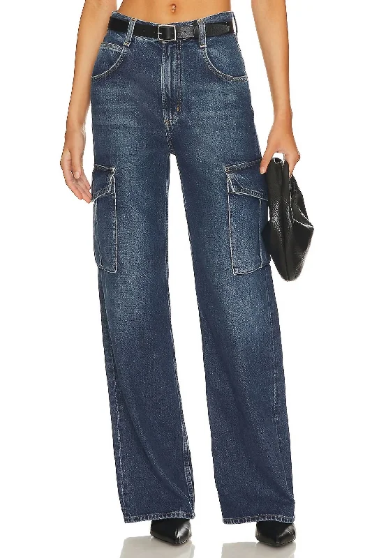 Minka Cargo Jeans In Path Casual Straight-Leg Jeans