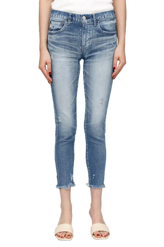 Mv Diana Skinny Jeans In Light Blue Comfortable Distressed Straight-Leg Jeans