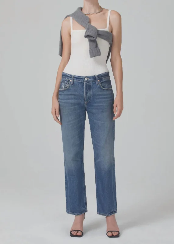 Neve Low Slung Jean In Oasis Comfortable Jogger Style Jeans