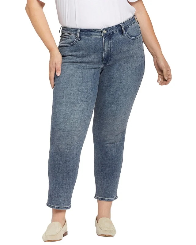 NYDJ Plus Stella Tapered Skinny Jean Trendy Button-Up High-Waist Jeans