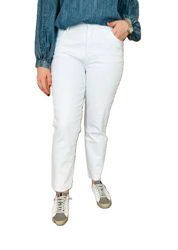 Rachael High Rise Jean In Optic White Trendy Layered Pocket Jeans