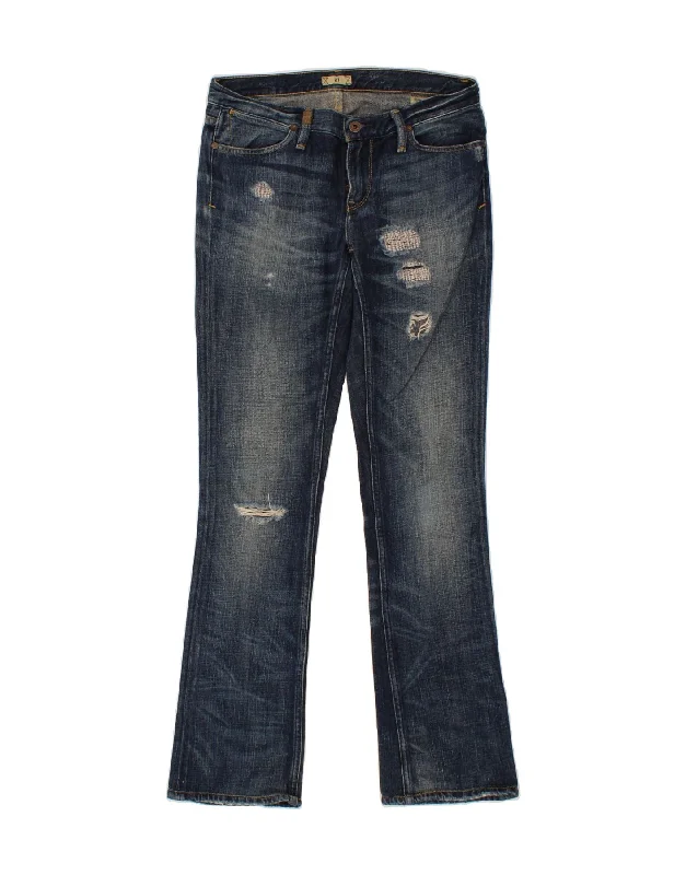 RALPH LAUREN Womens Madison Distressed Bootcut Jeans W27 L31 Navy Blue Elegant Bootcut Fit Jeans RALPH LAUREN Womens Madison Distressed Bootcut Jeans W27 L31 Navy Blue Elegant Bootcut Fit Jeans
