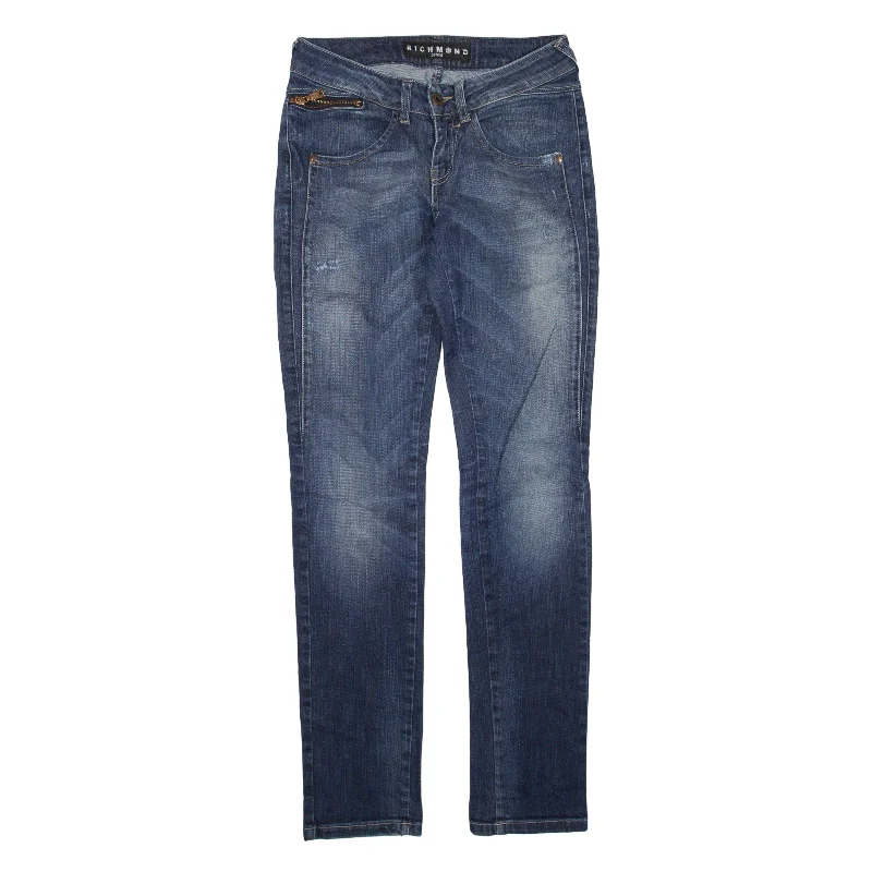 RICHMOND Jeans Blue Denim Slim Straight Womens W26 L31 Stylish High-Waist Skinny Denim RICHMOND Jeans Blue Denim Slim Straight Womens W26 L31 Stylish High-Waist Skinny Denim