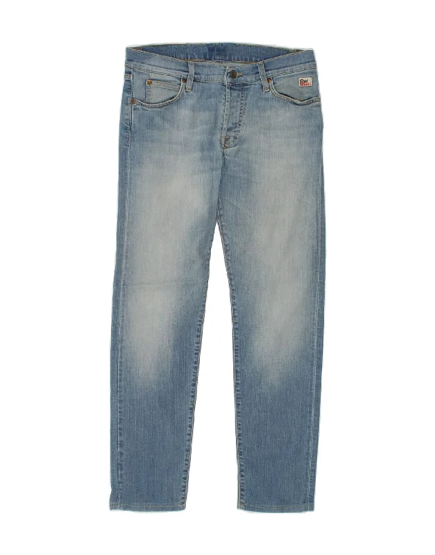 ROY ROGERS Womens Slim Jeans  W34 L30 Blue Cotton Trendy Button-Up High-Waist Jeans
