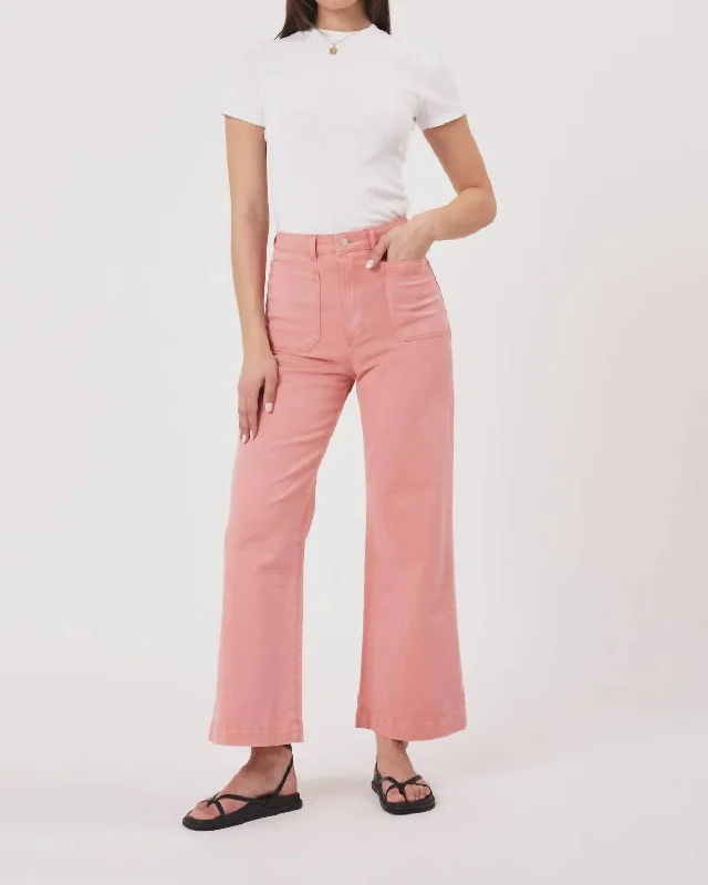 Sailor Peach Drill Jeans Trendy Cut-Off Denim Shorts
