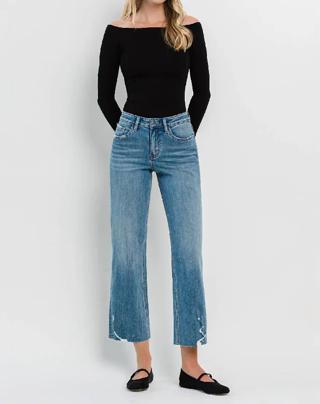 The Fit Is Everything Cropped Jeans In Medium Wash Classic Button Fly Jeans
