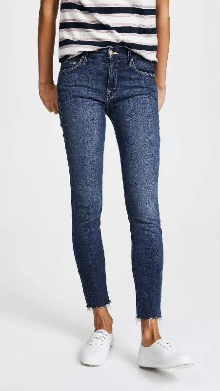 The Looker Ankle Fray Blue Skinny Jeans Comfortable Stretch Fit Jeans