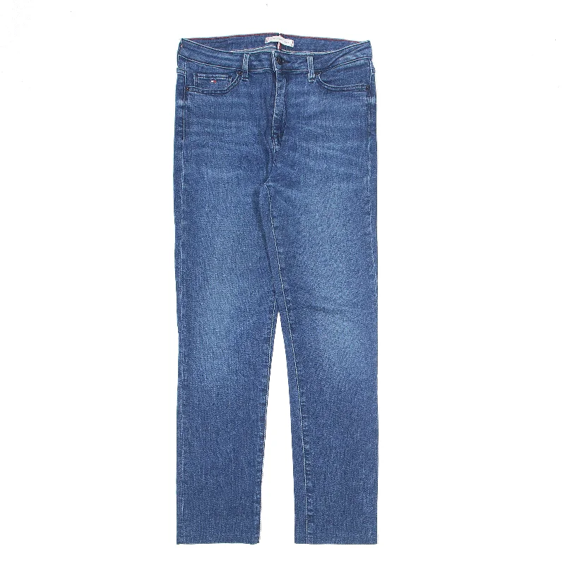 TOMMY HILFIGER Erin Jeans Blue Denim Regular Tapered Stone Wash Womens W30 L28 Comfortable Zip-Up Skinny Jeans