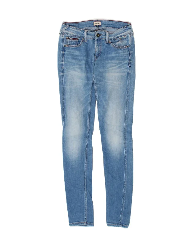 TOMMY HILFIGER Womens Skinny Jeans W26 L32 Blue Cotton Fashionable Raw Hem Bootcut Jeans TOMMY HILFIGER Womens Skinny Jeans W26 L32 Blue Cotton Fashionable Raw Hem Bootcut Jeans