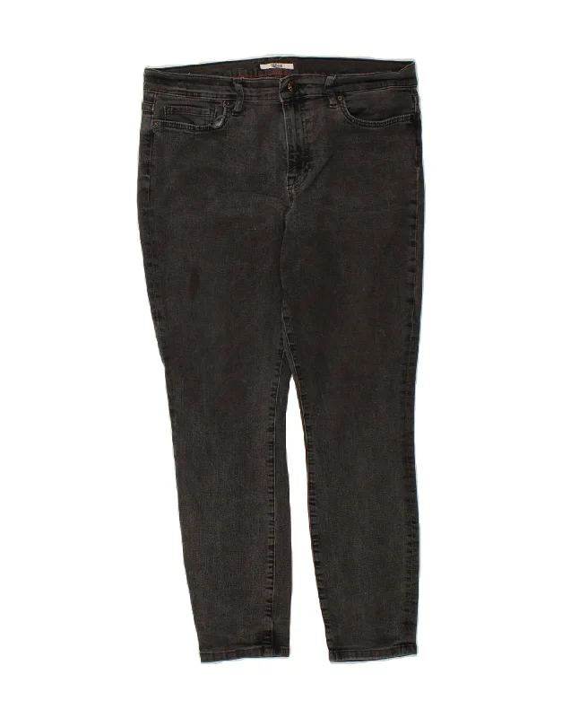 TOMMY HILFIGER Womens Skinny Jeans W34 L26 Black Cotton Chic Rolled Cuff Denim Jeans TOMMY HILFIGER Womens Skinny Jeans W34 L26 Black Cotton Chic Rolled Cuff Denim Jeans