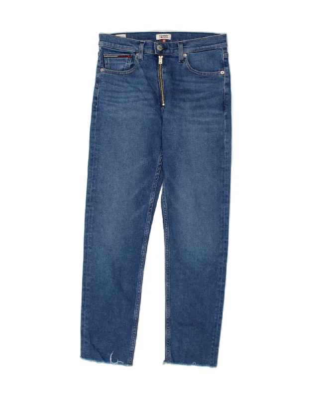TOMMY HILFIGER Womens Slim High Rise Cropped Jeans W27 L27 Blue Cotton Cozy Relaxed Fit Denim Jeans TOMMY HILFIGER Womens Slim High Rise Cropped Jeans W27 L27 Blue Cotton Cozy Relaxed Fit Denim Jeans