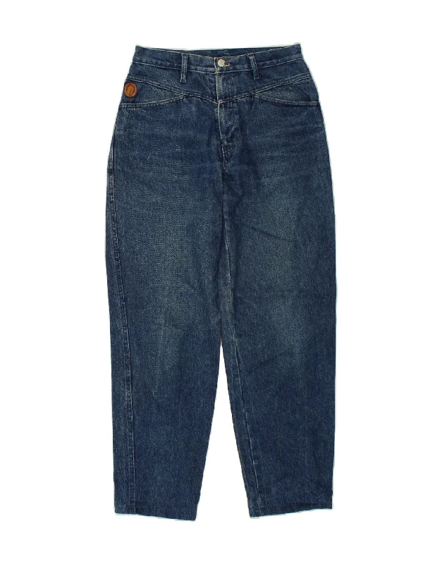 TRUSSARDI Womens High Waist Tapered Jeans W27 L29 Blue Chic Faded Blue Jeans