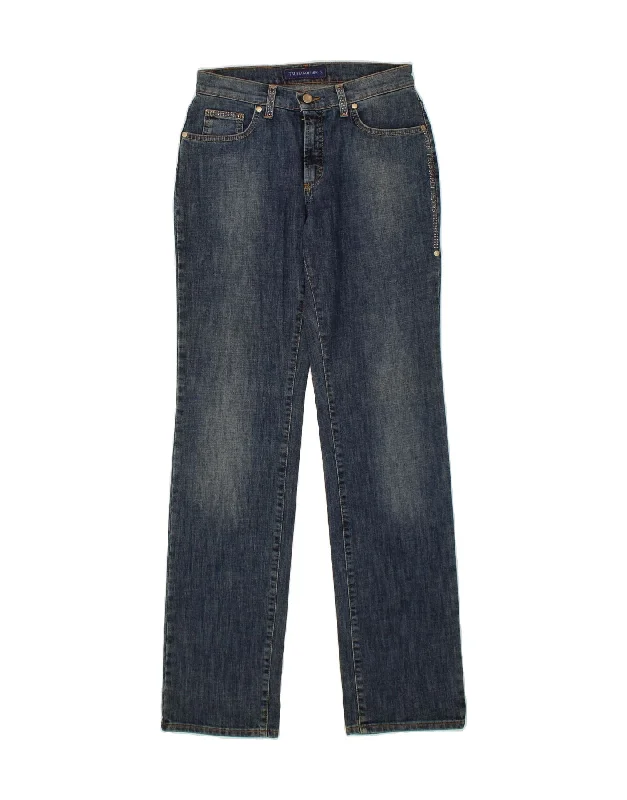 TRUSSARDI Womens Straight Jeans W27 L34 Blue Cotton Casual Skinny Fit Jeans