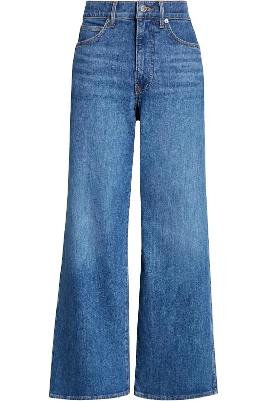 Veronica Beard Women's Taylor Cropped High-Rise Wide Leg Jean, Serendipity Comfortable Flare Leg Jeans