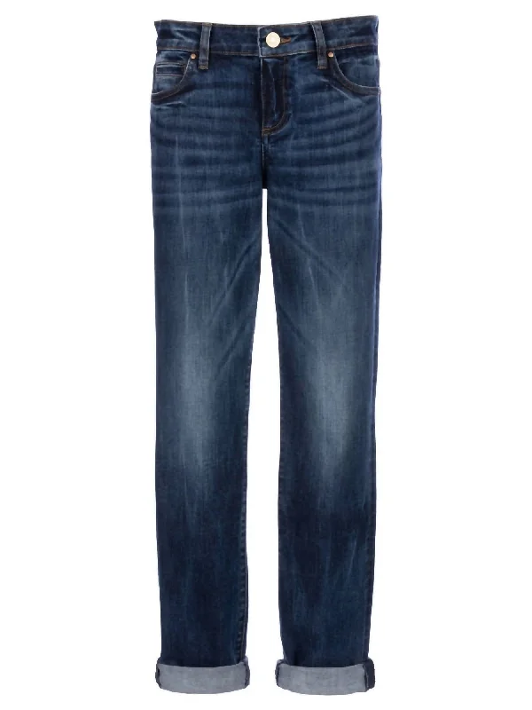 Women's Catherine Boyfriend Jeans In Dark Indigo Wash Stylish Slim Fit Denim
