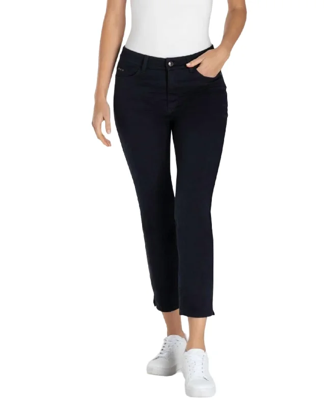 Women's Dream Summer Denim Jean In Powder Dark Blue Comfortable Full-Length Denim Jeans