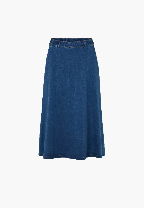 Asta Skirt - 80 cm - Medium Blue Denim corduroy skirt durable