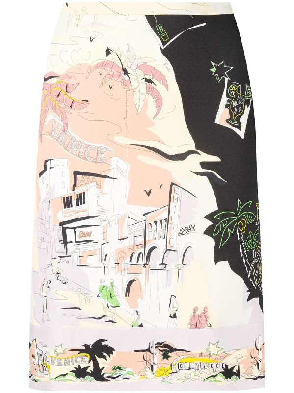 Hollywood prints pencil skirt wool skirt sturdy