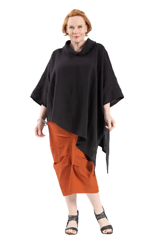 TUCK SKIRT BS linen skirt natural