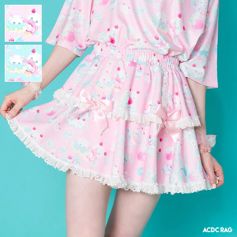 ACDC RAG "Whip Cat" pink skirt chiffon skirt lightweight