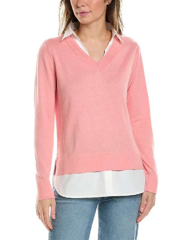 Alashan Cashmere Montage Shirttail Cashmere-Blend Sweater Faux Fur Fabric Real Fur Fabric Shearling Fabric