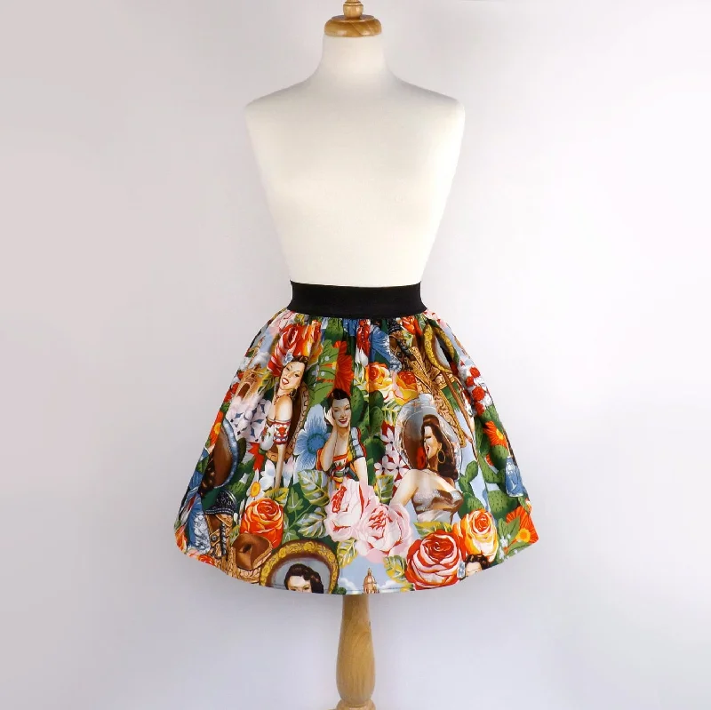 Mexican Senoritas pleated Skirt # S-AP721 a-line skirt cut