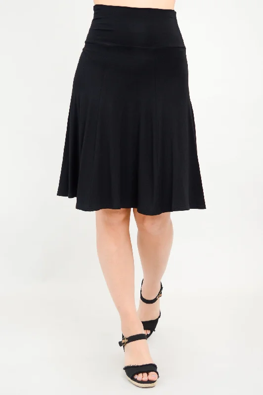 Aly Skirt, Black, Bamboo corduroy skirt cozy