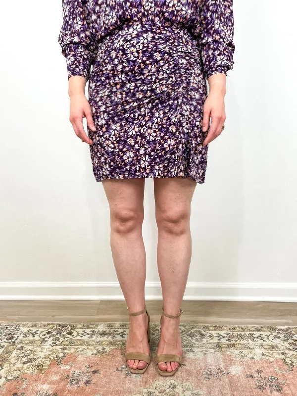 Angelica Skirt in Purple/Orange velvet skirt luxury