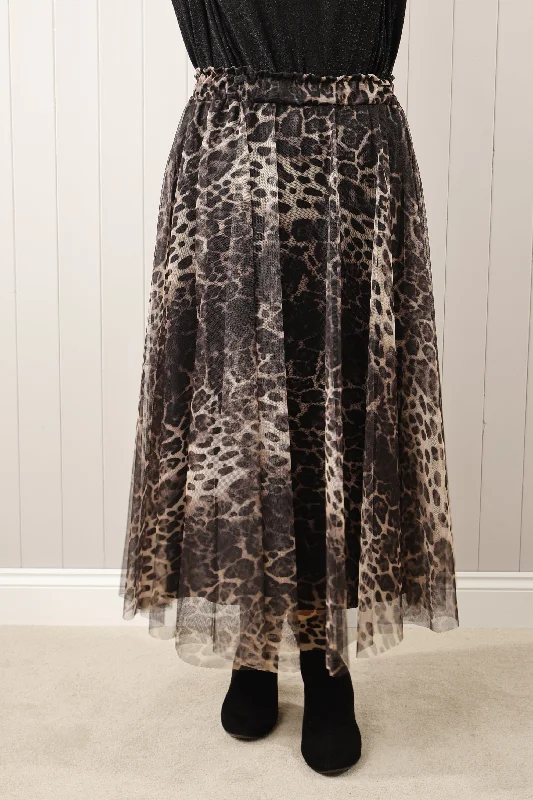 Animal print net skirt velvet skirt plush