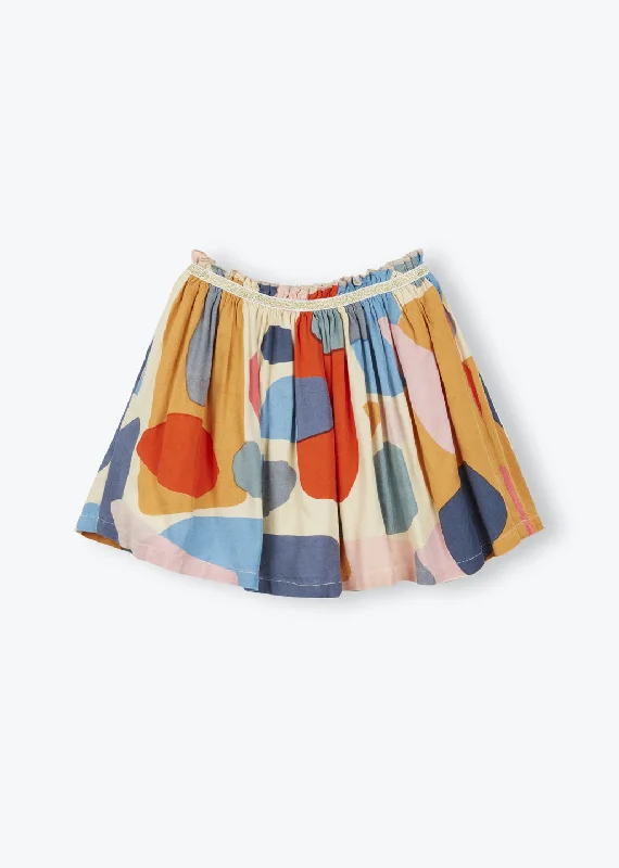 ARSENE COLORFUL PRINT SKIRT wool skirt thick