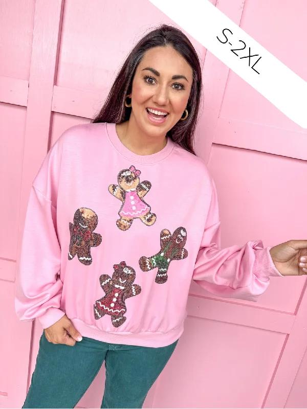 Baked with Love Gingerbread Sweatshirt Hoodie with Drawstring Waist Adjustable Fitted