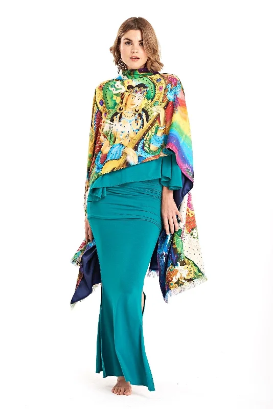 SIDE SLIT SKIRT JADE leather skirt bold