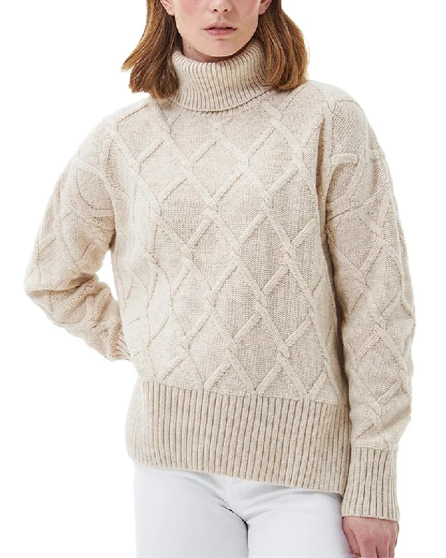 Barbour Wool-Blend Sweater Zippered Front Buttoned Front Snap Front