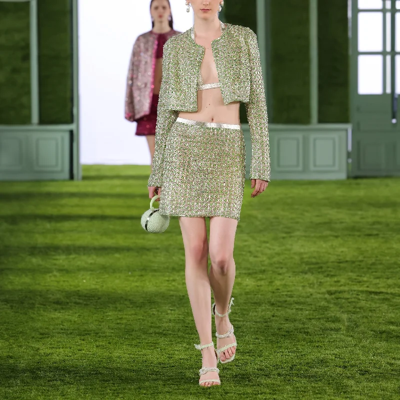 Beaded Tulle Skirt with Tulle Jacket a-line skirt cut