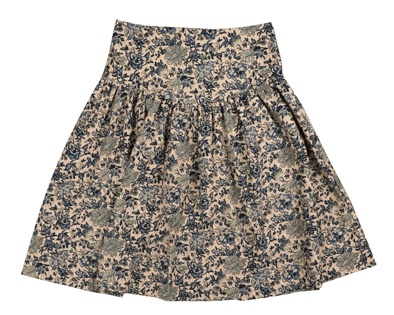 Belati Blue Floral Cord Skirt leather skirt modern