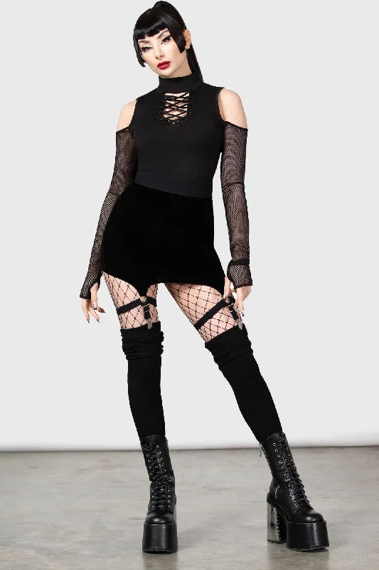 Cassandra Velvet Mini Skirt [B] elastic waist skirt