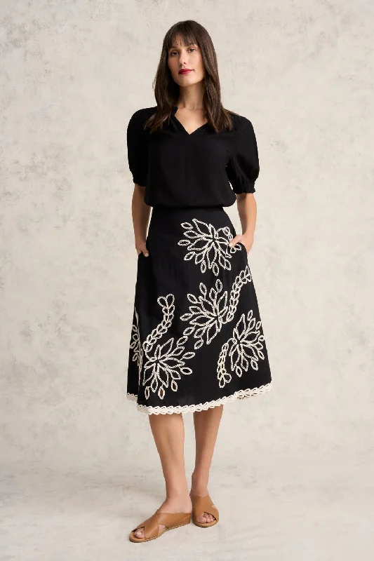 Embroidered Cotton Skirt silk skirt sleek