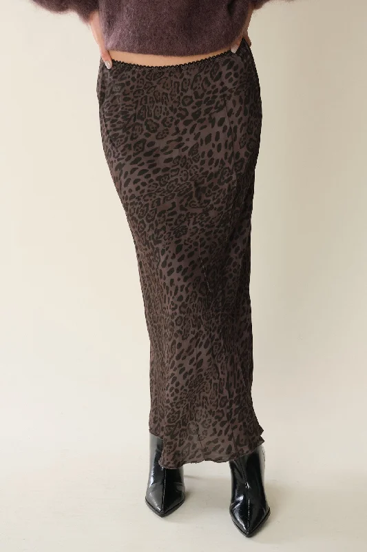 Chocolate and Black Leopard Ben Skirt slim fit skirt