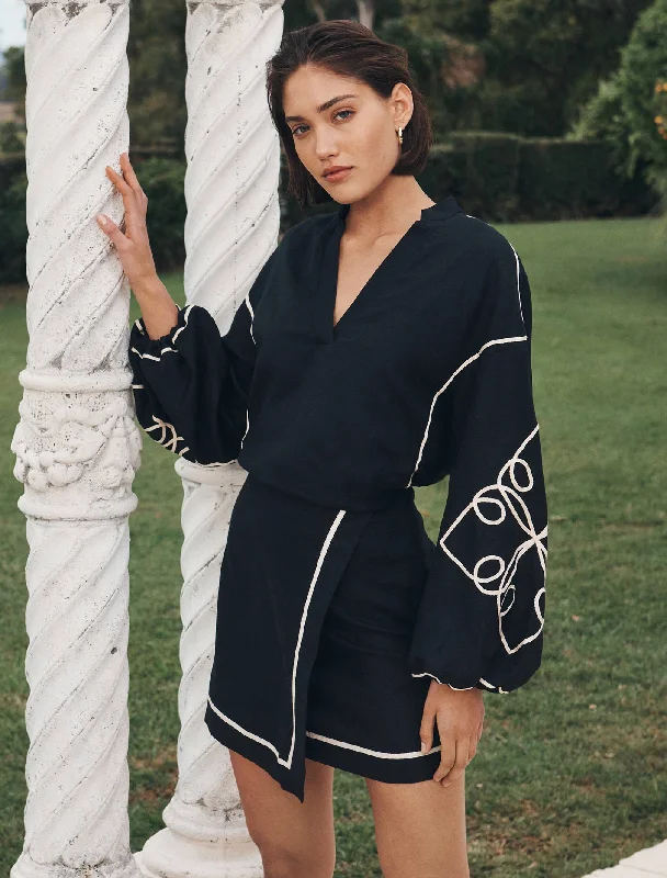Claude Wrap Mini Skirt high slit skirt