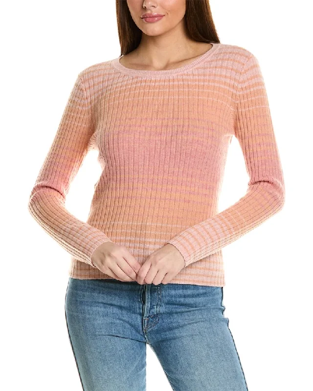 Collaboration Meredith Ombre Ribbed Cashmere Sweater Print Jacquard Patchwork