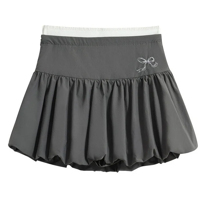 Coquette Aesthetic Balloon Mini Skirt silk skirt lustrous